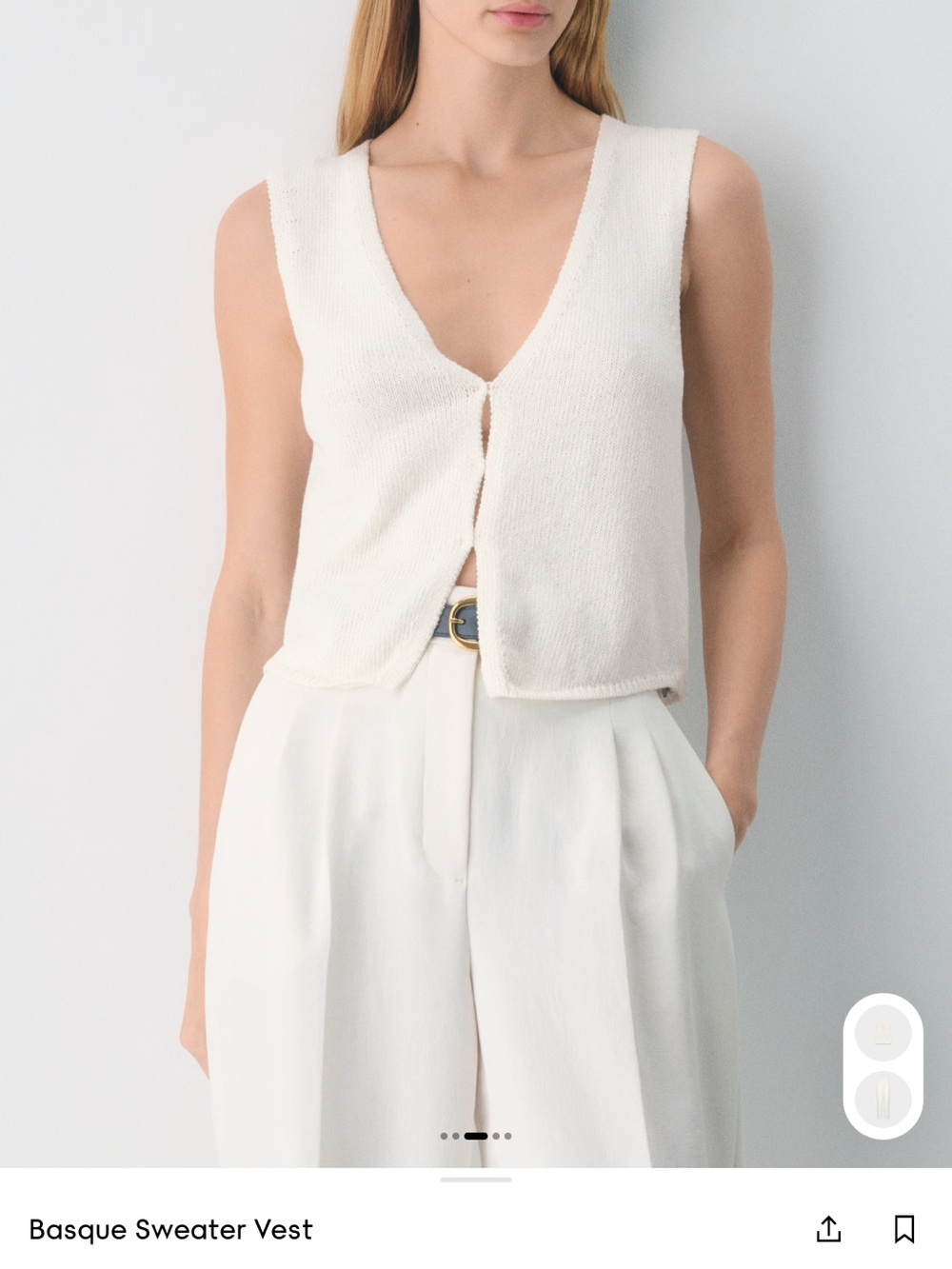 Aritzia Wilfred Color Charm Basque Sweater Vest